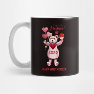 Valentine's Day Hugs And Kisses Teddy Bear Mug